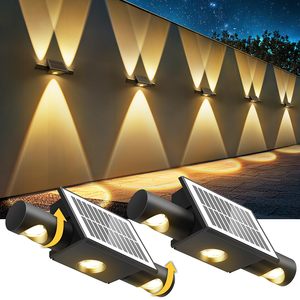 Lámpara <span class=keywords><strong>de</strong></span> Pared <span class=keywords><strong>Solar</strong></span> Giratoria <span class=keywords><strong>de</strong></span> Ángulo Ajustable <span class=keywords><strong>para</strong></span> Valla, <span class=keywords><strong>Luz</strong></span> LED <span class=keywords><strong>Solar</strong></span> Ascendente y Descendente <span class=keywords><strong>para</strong></span> Exteriores, Jardín y Patio - Product Image 1