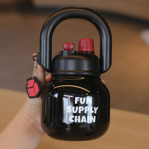 Bouteille isotherme 700 ml avec poignée, revêtement intérieur 304, coque extérieure 201, joli gobelet en acier inoxydable à double paroi, logo personnalisé - Product Image 2
