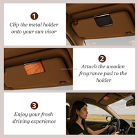 Ambientador de madera ámbar para coche con clip de acero inoxidable para visera, neutralizador de olores, proveedor mayorista de China