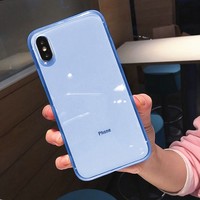 Coque de téléphone cadre Anti-choc Transparent coloré de mode pour IP 13 12 11 X XR XS 14 15 Max 8 7 6 6S Plus housse de Protection en TPU