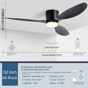 Cấu hình thấp ventilador de techo con lampara LED Elegante điều khiển từ xa quạt trần Ba chế độ tốc độ thay đổi độ sáng đèn E27 LED - Product Image 4
