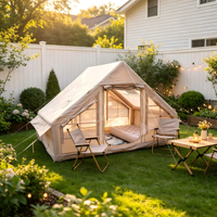 Tente de camping gonflable légère pour les voyages en plein air, résistante au vent, imperméable, installation rapide, abri familial portable