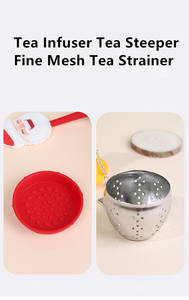 Natale Extra Fine maglia infusore creativo riutilizzabile in acciaio inox filtro in Silicone manico per sfuso foglia di <span class=keywords><strong>tisana</strong></span> tazza di tè - Product Image 3