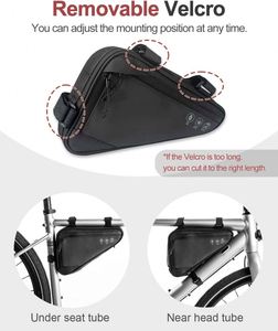Échantillon gratuit : Sacoche de vélo pour tube avant, cadre, guidon, sacs de cyclisme étanches, pochette triangulaire, support de cadre, accessoires de vélo - Product Image 6