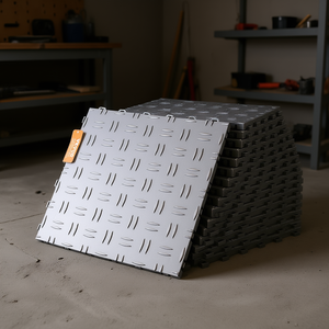 Baldosas para suelo de garaje Vevor de 12 x 12 x 0.53 pulgadas, de plástico plateado, antideslizantes, con sistema de clic, para garajes y talleres de reparación. - Product Image 2