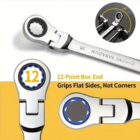 Jeu de clés à cliquet à tête flexible unique en acier au carbone clé à cliquet métrique clé à molette CrV Gear outil de réparation de clé de voiture OEM