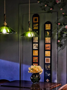 Luminaire suspendu simple de style nordique rétro pour bar et restaurant, style république américaine ancienne de Shanghai, café de campagne, luminaire suspendu en verre vert - Product Image 6