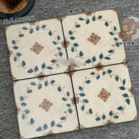 Carreaux de mosaïque imitation bois à motifs floraux de style rétro américain pour cuisine, salle de bain, balcon, salon, carreaux de sol et de mur 20x20 cm