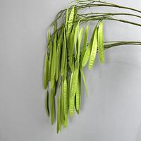 Graines artificielles vertes de haute qualité en forme de pois, pour décoration de salle d'exposition, art paysager, et en forme de longues branches, vente en gros