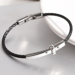 กำไลข้อมือสแตนเลสชุบทอง 18k สีดำ ดีไซน์เรียบง่ายทันสมัย สำหรับทุกเพศ เหมาะเป็นของขวัญวันครบรอบ ปี 2026 - Product Image 6
