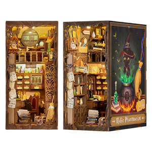 Cutebee Regalos de Navidad: Elegante Casa de Muñecas de Madera, Varios Kits de Rincón de Lectura con Cubierta y Luz <span class=keywords><strong>LED</strong></span> - Product Image 5