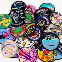 Écussons brodés thermocollants personnalisés, motifs variés, badges tissés en polyester pour chapeaux, vêtements, décoration DIY, couleur personnalisée, service OEM