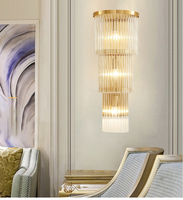Nouveau design appliques chambre à coucher salon escaliers couloir applique murale en cristal
