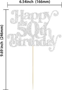 1 pièce Décoration <span class=keywords><strong>de</strong></span> gâteau Joyeux <span class=keywords><strong>50e</strong></span> <span class=keywords><strong>Anniversaire</strong></span>, Pique à gâteau Joyeux <span class=keywords><strong>Anniversaire</strong></span> à paillettes, « Salut à 50 ans » pour <span class=keywords><strong>50e</strong></span> <span class=keywords><strong>Anniversaire</strong></span>, <span class=keywords><strong>Anniversaire</strong></span> <span class=keywords><strong>de</strong></span> <span class=keywords><strong>Mariage</strong></span> et Décoration <span class=keywords><strong>de</strong></span> Fête - Product Image 2