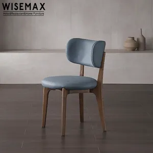 WISEMAX الأثاث الشمال أثاث غرفة طعام حديثة الصلبة وو إطار النسيج المفروشات الطعام كرسي