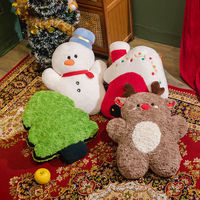 Poupée en peluche Homme en pain d'épices pour arbre de Noël, rembourrée en coton PP doux, coussin décoratif pour la maison, les fêtes et les cadeaux de Noël