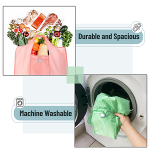 Sac de courses réutilisable en polyester RPET, grand sac pour femme, pochette en nylon personnalisée, sac fourre-tout écologique pliable et portable pour les courses au supermarché - Product Image 5