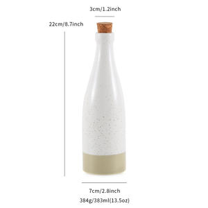 Bouteille à huile en céramique Tongyuan avec couvercle en bois 0,8 L, forme ronde, pour rangement de cuisine, design durable, style japonais - Product Image 4