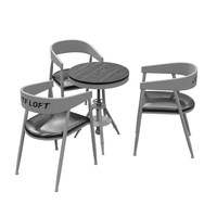 Ensemble de table et de chaises de restaurant industriel de luxe pour usage extérieur, construction métallique durable, design écologique