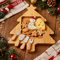 Planche à découper en bois en forme de sapin de Noël avec plateaux de rangement, design moderne, multifonctionnelle pour armoire et cuisine