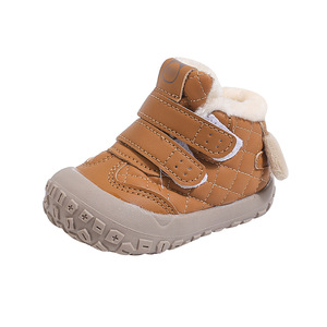 Winter Baby Vier Seizoenen Zachte Zolen Platte Peuter Schoenen Warme Fluwelen Katoen PU Bovenwerk Antislip 01-2-3-jarige Kinderen Baotou - Product Image 6