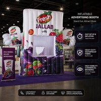Stand publicitaire gonflable personnalisé entièrement imprimé, maison promotionnelle portable gonflable pour kiosque de marque de café, événements et expositions