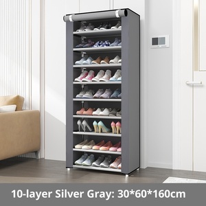 <span class=keywords><strong>Zapatero</strong></span> de acero Cedar Space de 10 niveles con rejilla antipolvo y puerta enrollable, armario de tela que ahorra espacio para almacenamiento en la entrada del hogar - Product Image 1