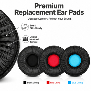 Almohadillas de Repuesto para Auriculares MDR-V55, Fundas de Almohadillas de PU para Auriculares MDR-V55 V500DJ, <span class=keywords><strong>Somic</strong></span> E95, MDR-7502 MDR-V500 - Product Image 2