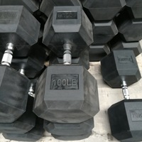 Haltères de fitness pour hommes SPORTVUE GC-101, poignée antidérapante, certifiés CE, en acier et caoutchouc, design hexagonal, durables, pour la musculation des bras