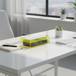 Caja de Almacenamiento Contemporánea DIDUO DDX-1036 de Acrílico <span class=keywords><strong>Amarillo</strong></span> Personalizada - Product Image 1