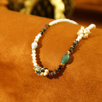 Collier et bracelet en perles de tourmaline naturelle, design bourgeon de fleur, perles baroques d'eau douce, pour jeunes filles, femmes, épouses, cadeau