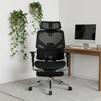 Chaise de bureau ergonomique pivotante de luxe à dossier haut confortable pour le bureau avec repose-pieds