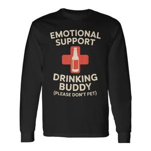 Camiseta de manga larga Emotional Support Drinking Buddy, por favor, no acariciarme - Product Image 1