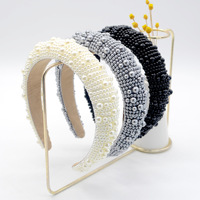 Amazon Baroque Beaded Sponge copricapo da donna Luxury coreano Pearl Wedding Headband accessori per capelli