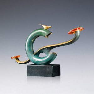 Adorno Ruyi de Cobre Colorido, Decoración Feng Shui para Sala de Estar, Pieza Única, Regalo, de Copper Art Workshop - Product Image 2