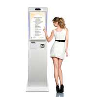 Quiosco de Autoservicio Táctil Original de Fábrica de 32 Pulgadas, Quiosco de Autoregistro para Hoteles con Cámara de Reconocimiento Facial, Impresora y Sistema de Pago
