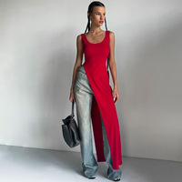 Femmes dos nu T-Shirt gilet nouveau été sans manches gilet jarretelle mode mince Streetwear couleur unie Sexy T-Shirt gilet 3272