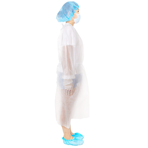 Hubei Haixin Semi Transparent Long Sleeve Coat Medical White Isolation Gown Disposable NonWoven Operatingd Doctor Robe Suppliers - Product Image 2