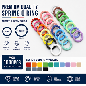 Anillo de resorte de metal de colores surtidos de 20/25/27/33mm, conector de llavero de anillo abierto, anillo de llavero para colgante de bolso OEM ODM - Product Image 2