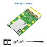 محول ميني PCI-E مع فتحة لبطاقة SIM لدعم وحدات 3G و4G وLTE وWWAN، يدعم بطاقات SIM القياسية/الصغيرة/النانو