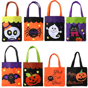Venta al por mayor de Halloween Decoraciones Calabaza Tela no tejida Candy Tote Bags Ghost Halloween Trick or Treat Bags - Product Image 3