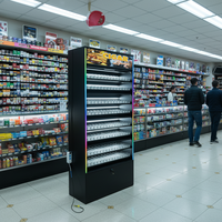 Étagère de présentation de tabac avec éclairage RVB pour station-service et magasin de tabac, vitrine à cigarettes verrouillable, armoire de présentation de cigarettes en métal