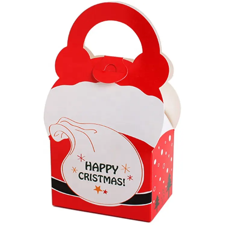 क्रिसमस की पूर्व संध्या सेब पेपर पैकिंग बॉक्स क्रिसमस पार्टी के लिए सांता क्लॉज़ फोल्डिंग बॉक्स सजावट क्रिसमस सेब बॉक्स