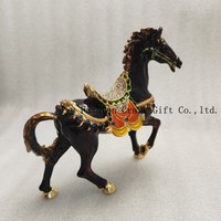 Boîte à bijoux en métal Antique Imitation cheval en émail pour décoration de la maison