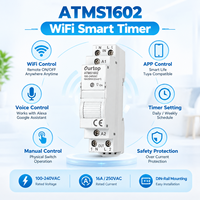 Interrupteur intelligent ATMS1602, universel, contrôle par application IOS Android, Wifi, minuterie, mini-interrupteur intelligent électronique, rail DIN, Wifi 2.4ghz, 2300W
