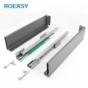 Roeasy Undermount Slide Drawer Channel Soft Close Drawers Slim Box Sliding Kitchen Drawer System Soft Slides