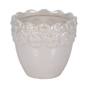 Vaso per Fiori in Ceramica a Forma di Corona 6 Pollici Bianco per Interni Casa Ufficio Soggiorno - Product Image 3