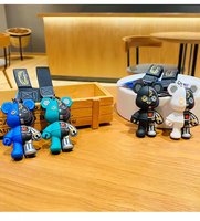 Porte-clés Ours Robot Mécanique Demi-Corps Amusant Style Punk, Pendentif pour Sac et Voiture, Cadeau pour Couple