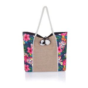 Bolsa de Compras de Yute Decorativa, Ecológica y Personalizada, con Asa de Cordón Trenzado - Product Image 1