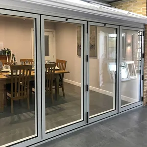 Aluminum 4 panel clear glass exterior bifolding door bifold patio folding glass doors outswing energy efficient bifold doors